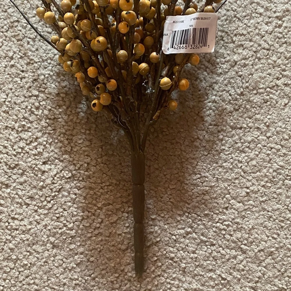 Yellow Berry Artificial Floral Spray